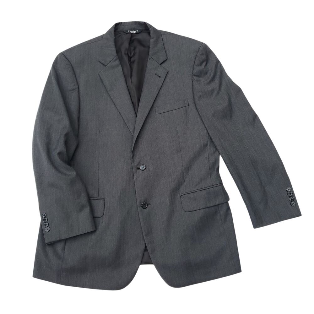 Jos A Bank Gray Wool Blazer Jacket Sport Coat Signature Gentleman Classic 44R - Picture 1 of 16